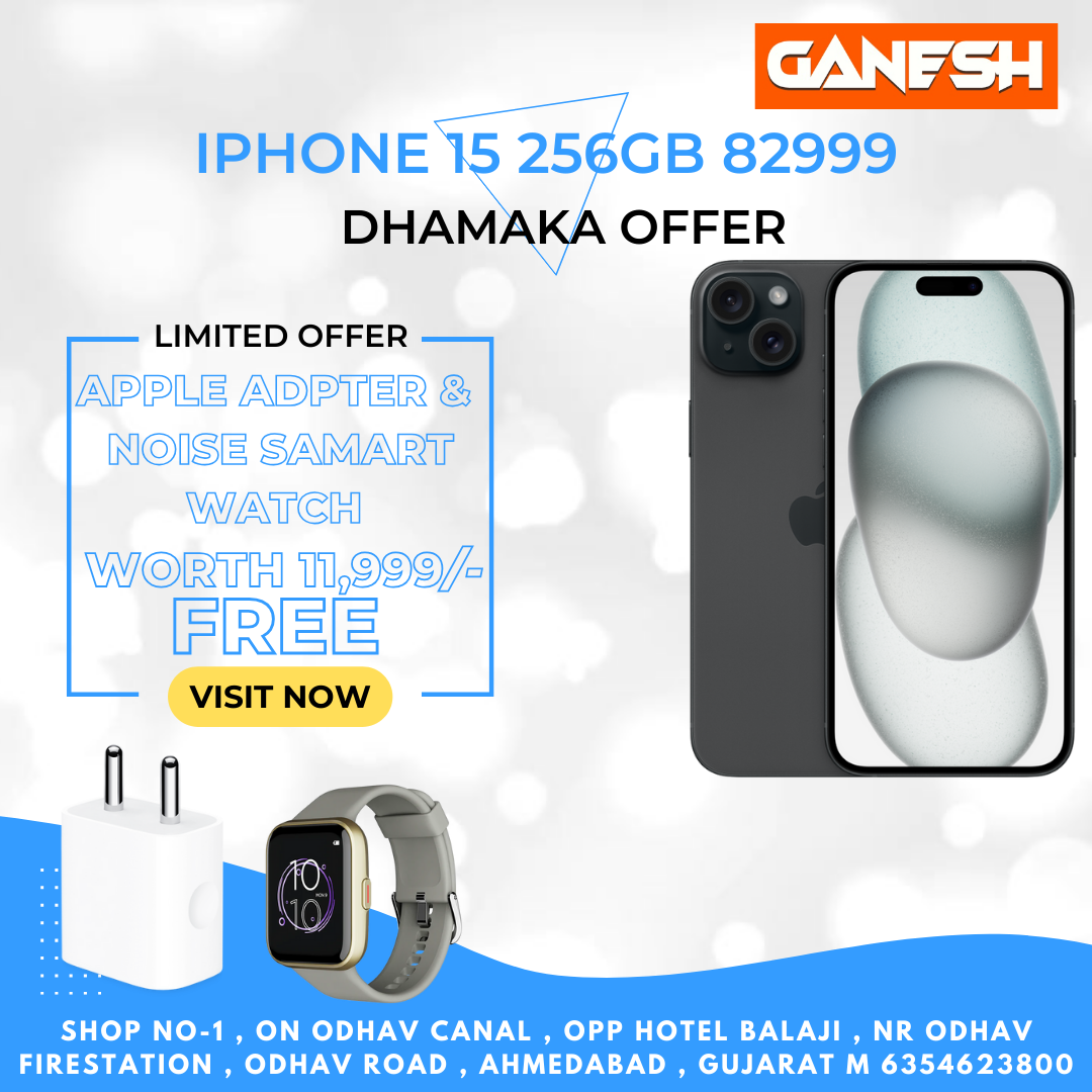 Apple Iphone 15 256 GB + Exchange Bonus ₹ 6,000 – Ganesh Mobile Galaxy