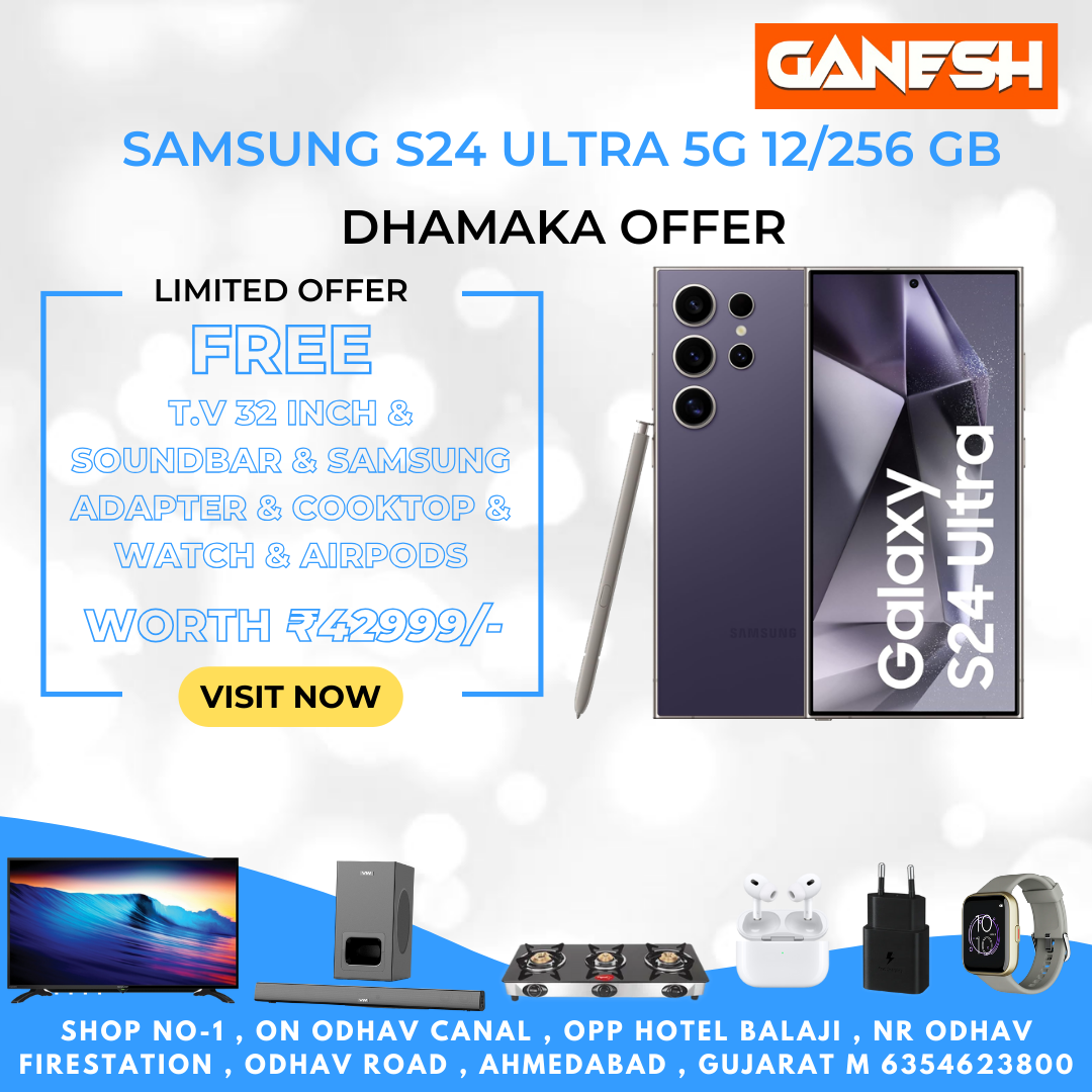 SAMSUNG S24 ULTRA 12/256  + FREE T.V 32 INCH & SOUNDBAR  & SAMSUNG ADAPTER & COOKTOP & WATCH & AIRPODS