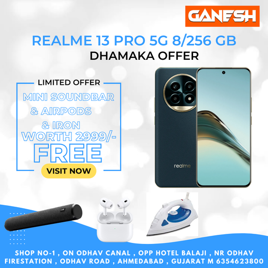 REALME 13 PRO 5G 8/256 GB + FREE MINI SOUNDBAR & AIRPODS & IRON