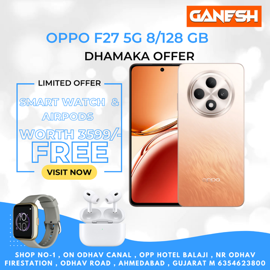 OPPO F27 5G 8/128 GB +FREE SMART WATCH & AIRPODS