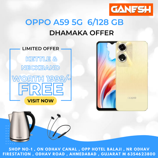 OPPO A59 5G 6/128 GB+FREE KETTLE & NECKBAND